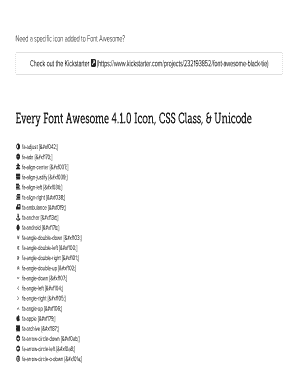 Every Font Awesome 410 Icon CSS Class amp Unicode - sustainability ualberta