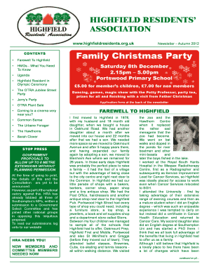 Newsletter Autumn 2012 CONTENTS Family Christmas Party - highfieldresidents org