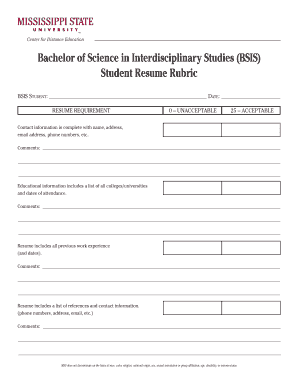 Fillable Online distance msstate Bachelor of Science in ...