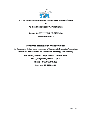 RFP-Annual Maintenance Contract of Air Conditioners at STPI Pune - mah stpi