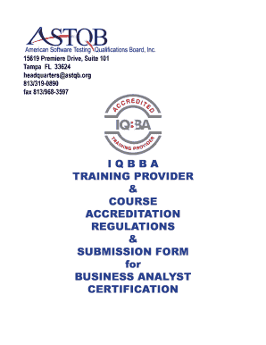 I Q B B A TRAINING PROVIDER & COURSE ACCREDITATION ...