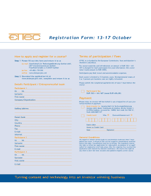 Registration Form 13-17 October - TermNet - termnet