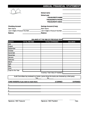 Annual Report template for Treasurers - peihsf