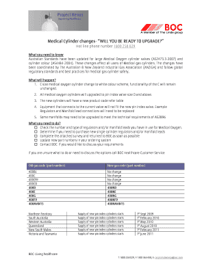 Medical Cylinder changes- WILL YOU BE READY TO UPGRADE