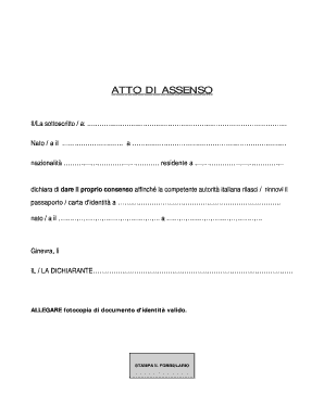 Italian Consent for Passport or ID Issuance
