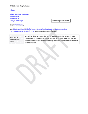 City ST Zip Rate Filing Notification that notification