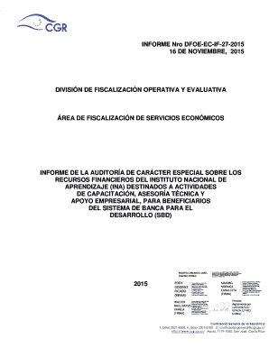 Costa Rica Audit Report on INA Financial Resources for SBD