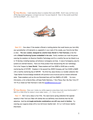 Google sheets meeting agenda template - Q Dear Marylou I read recently about a sneaker that costs - saintlouis fgi