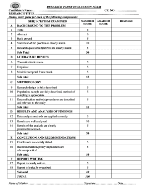 research poster evaluation form