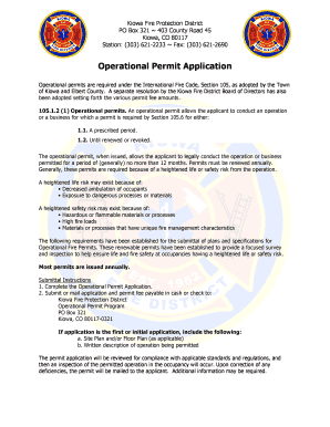 Operational Permit Application - Kiowa Fire District - kiowafire