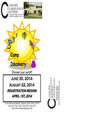 Camp Discovery - Child Information Page - cohoescommunitycenter