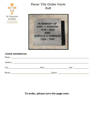 Paver Tile Order Form 8x8 - St Vincent de Paul - saintvdp