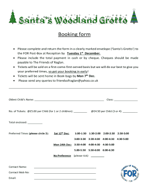 Introduction of friendly letter - Santa's Grotto Booking Form 2015 - Raglan Primary School - raglanprimaryschool co