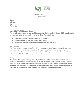 Cefna - FIRST LEGO League Application - Home South Florida - sfsciencecenter