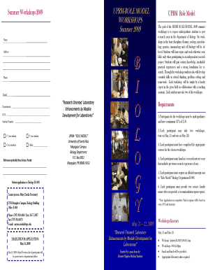 Financial model template excel - Brochure Role Model Summer Workshops - bBiologybbuprmbbedub - biology uprm