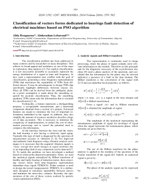 Classification of vectors forms dedicated to bearings - zurnalas mechanika ktu