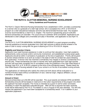 THE RUTH S CLAYTON MEMORIAL NURSING SCHOLARSHIP - peoutahorg