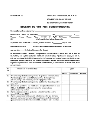 Sample letter of agreement between employer and employee - 02. buletin de vot prin corespondenta - calipso - calipso-oradea