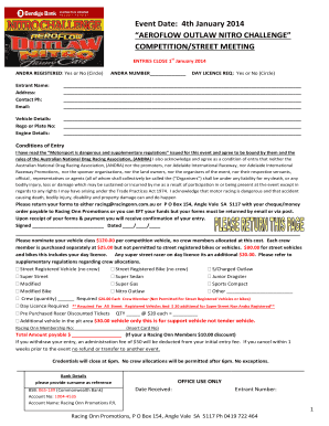 Reference sheet template google docs - AEROFLOW OUTLAW NITRO CHALLENGE - Racing Onn