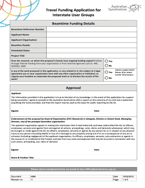 Daily task list template - Funding Application for Interstate User Groups - Synchrotron - synchrotron org