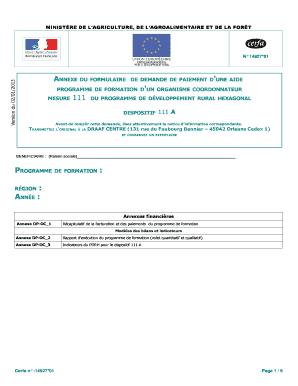 Mesure 111A-OC - Annexes du formulaire de demande de paiement - europe-centre