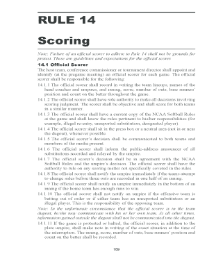 RULE 14 Scoring - bprofastpitchbbcombbismmediabbcomb