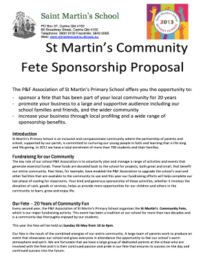 Sunday Funday sponsorship proposal final 1 - stmartinscarina qld edu