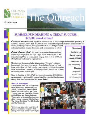 October-2009 cwo newsletter final - Cullasaja Women&#39;s Outreach - cullasajawomensoutreach