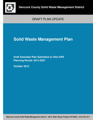 Solid Waste Management Plan - cohancockohus - co hancock oh