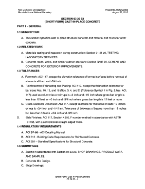 SECTION 03 30 53 SHORT-FORM CAST-IN-PLACE CONCRETE PART