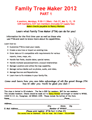 Family chart paragraph - Family Tree Maker 2012 - West Valley Genealogical Society