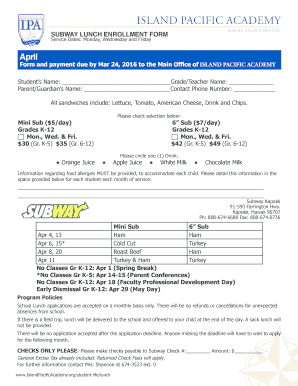 Cheddars alcohol menu - Apr 2016 Subway Menu - Island Pacific Academy - islandpacificacademy