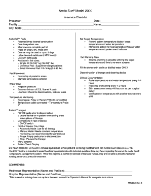 Fillable Online Inservice Checklist Fax Email Print - pdfFiller