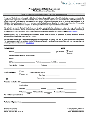Pre-Authorized Debit Agreement