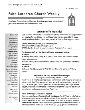 Graph paper microsoft word - F a i th E v an ge l i c a l Lu t h e ra n Ch u r ch EL C A 26 October 2014 Fai t h Lut heran Chu rch We e k ly Our Mission: To Learn, Serve and Share the Gospel by growing in our relationship with Jesus Christ, one another and those beyond