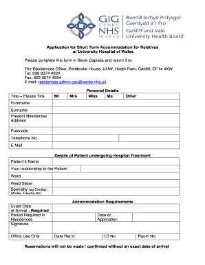 Accommodation for relatives form.pdf - cardiffandvaleuhb wales nhs