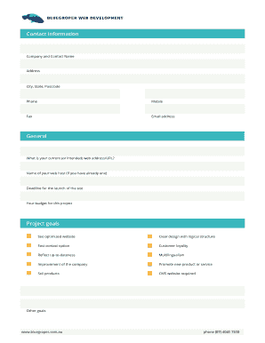 Questionnaire web design - Bluegroper Web Development
