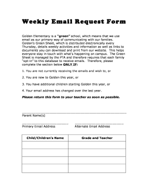 Weekly Email Request Form 2015 - Golden Elementary School - golden pylusd