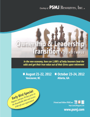 Investigator's brochure example - Ownership Leadership Transition - PSMJ Resources Inc