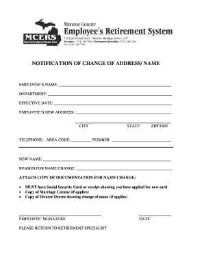 NOTIFICATION OF CHANGE OF ADDRESS - mcersorg