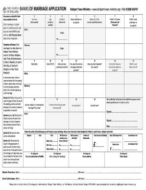 Bridport Team Ministry BANNS Application Form - bridport-team-ministry