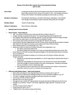 No experience cv template - Governing Board Meeting April 13, 2015 - Mount Olive Lutheran ... - mtoliveluth