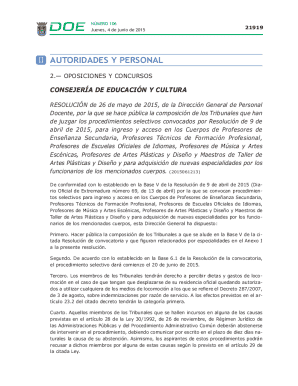 Resolucin de 26 de mayo de 2015, de la direccin general de personal