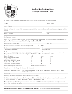 Grades K-1 - St. John Neumann Regional Catholic School