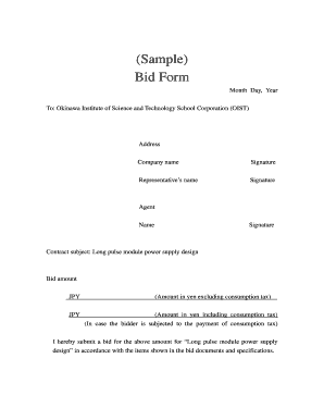 sample bid form aildoc productoseb co