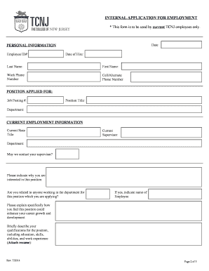 Internal Employment Application Process - hrpagestcnjedu - hr pages tcnj