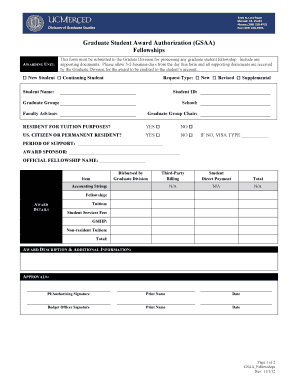 GSAA Form - graduatedivision ucmerced