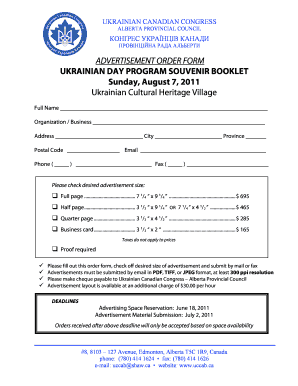 Advertising Order Form - uccabca