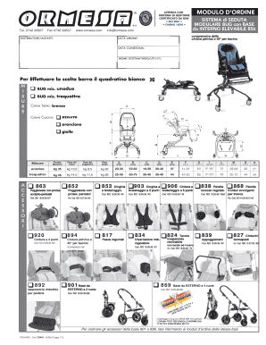 Modular Bug Seating System Order Form