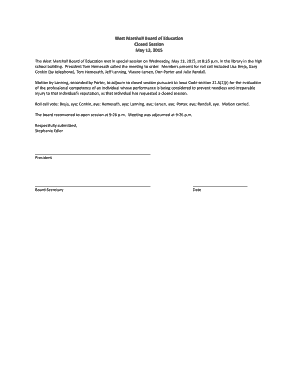 West Marshall Board of Education Closed Session May 13 2015 - wp w-marshall k12 ia